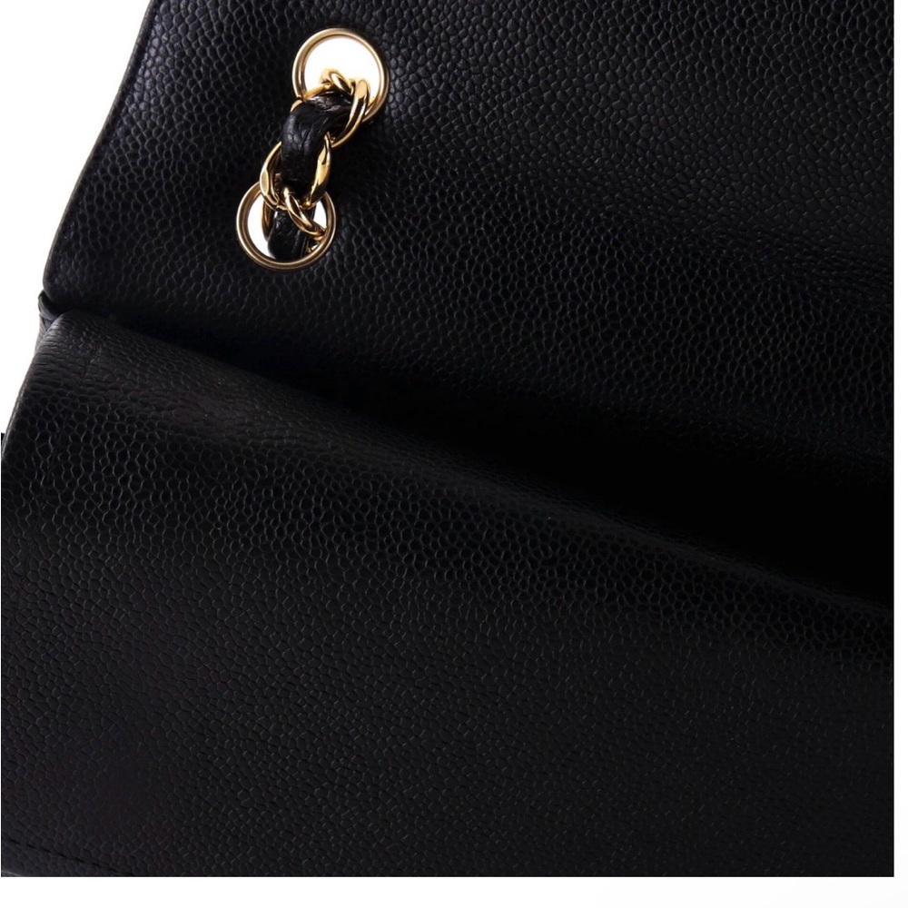 Chanel Black Quilted Leather Bag- caviar maxi in gold details (2014-2015) - Picture 8 of 11